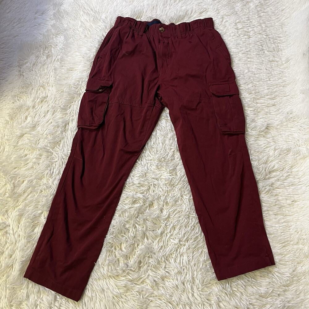 Club Room Mens Garnet Stone Stretch Cargo Pants Burgundy Red Medium
